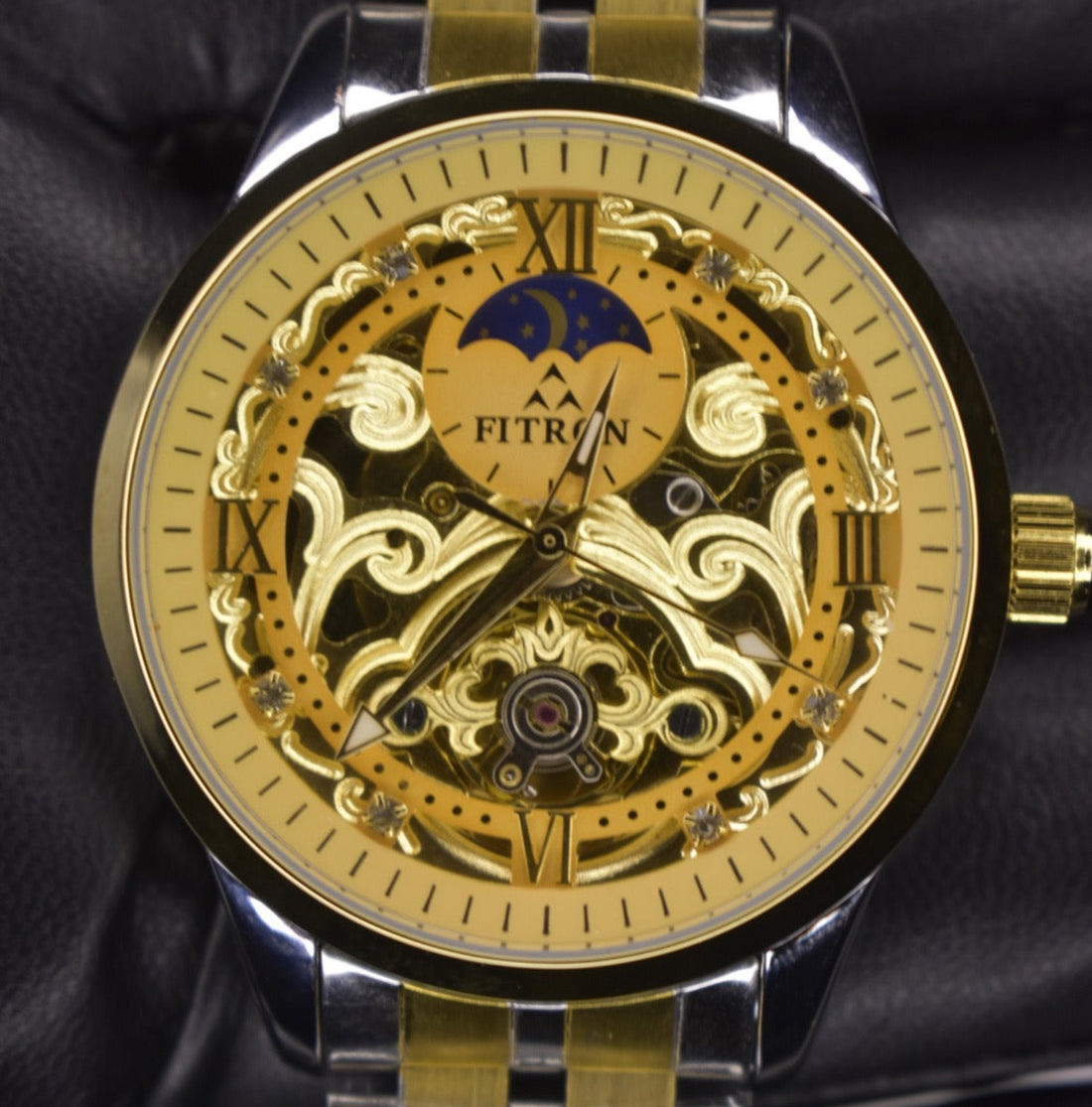 Fitron automatic 18k Plated automatic skeleton watch